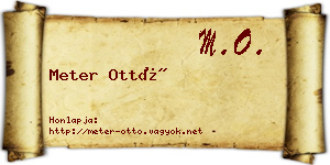 Meter Ottó névjegykártya